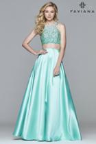 Faviana - S7827 Frosted Satin Two Piece With Fully Beaded Bodice