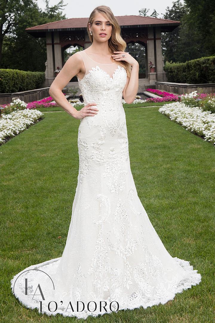 Rachel Allan Bridal - Embroidered Bodice Trumpet Overskirt Gown M642