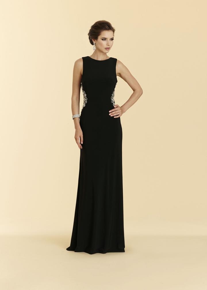 Rina Di Montella - Rd2029 Bejeweled Bateau Jersey Sheath Dress