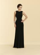 Rina Di Montella - Rd2029 Bejeweled Bateau Jersey Sheath Dress