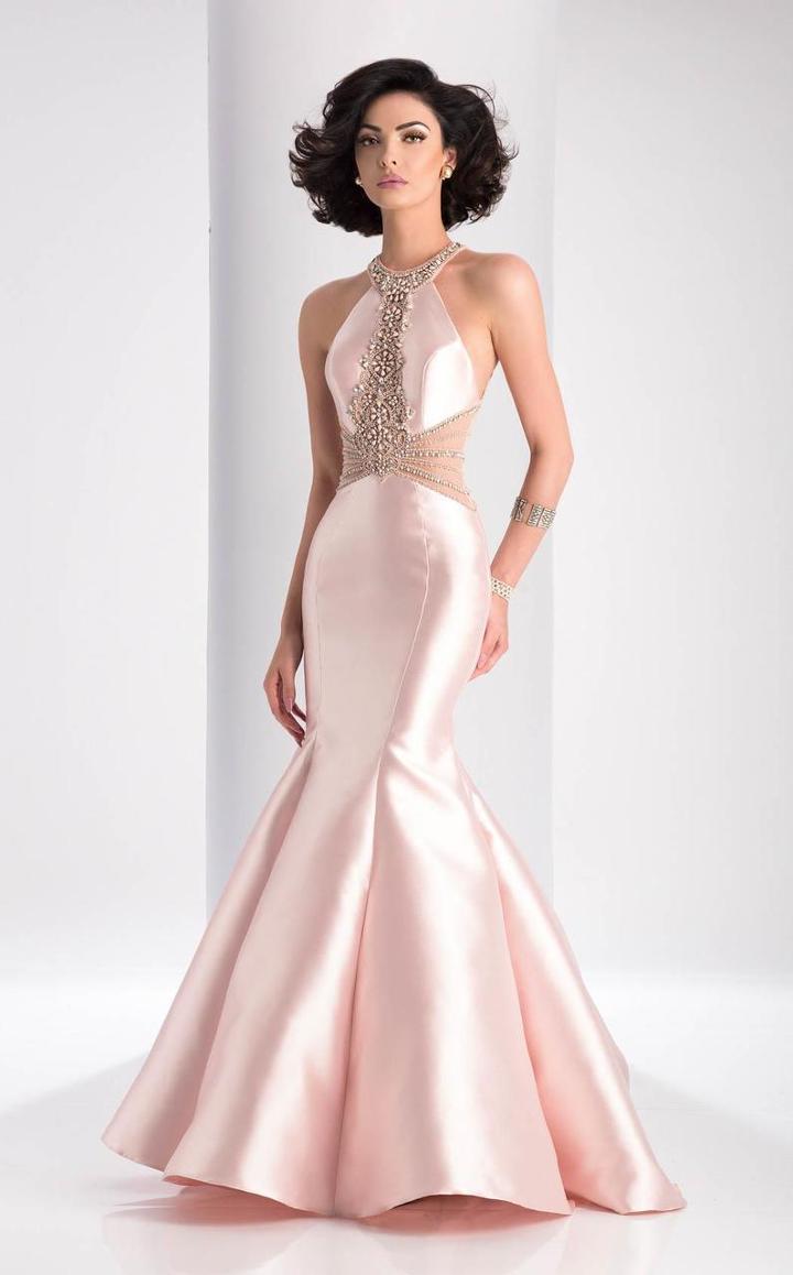 Clarisse - 3139 Embellished Halter Mermaid Gown