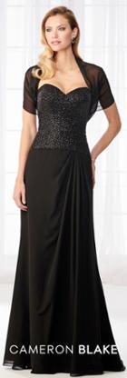 Cameron Blake - 218630w Sequined Strapless Chiffon Evening Gown