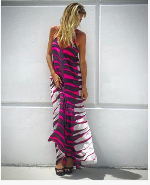 Ramona Larue - Tara Dress Pink Zebra Spine