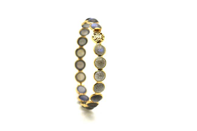 Tresor Collection - Labradorite Round Cab Bangle In 18k Gold Yg
