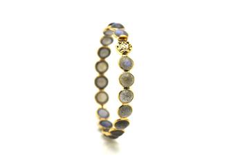 Tresor Collection - Labradorite Round Cab Bangle In 18k Gold Yg
