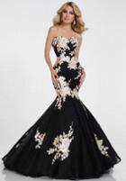 Tiffany Homecoming - 16273 Intricate Floral Appliqued Lace Trumpet Gown