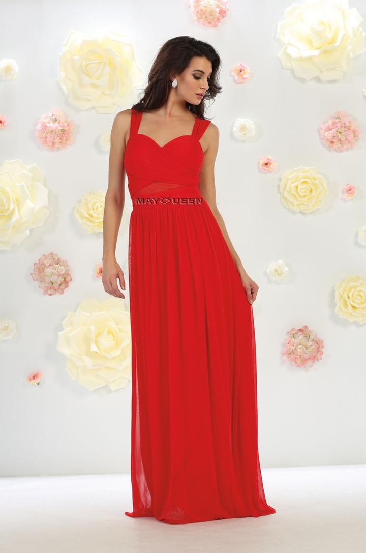 Posh Pleated Chiffon A-line Long Dress
