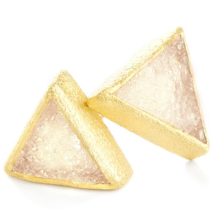 Nina Nguyen Jewelry - Trio Sand Druzy Vermeil Earrings
