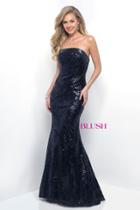 Blush - Straight Across Sequin Trumpet Dress 11324