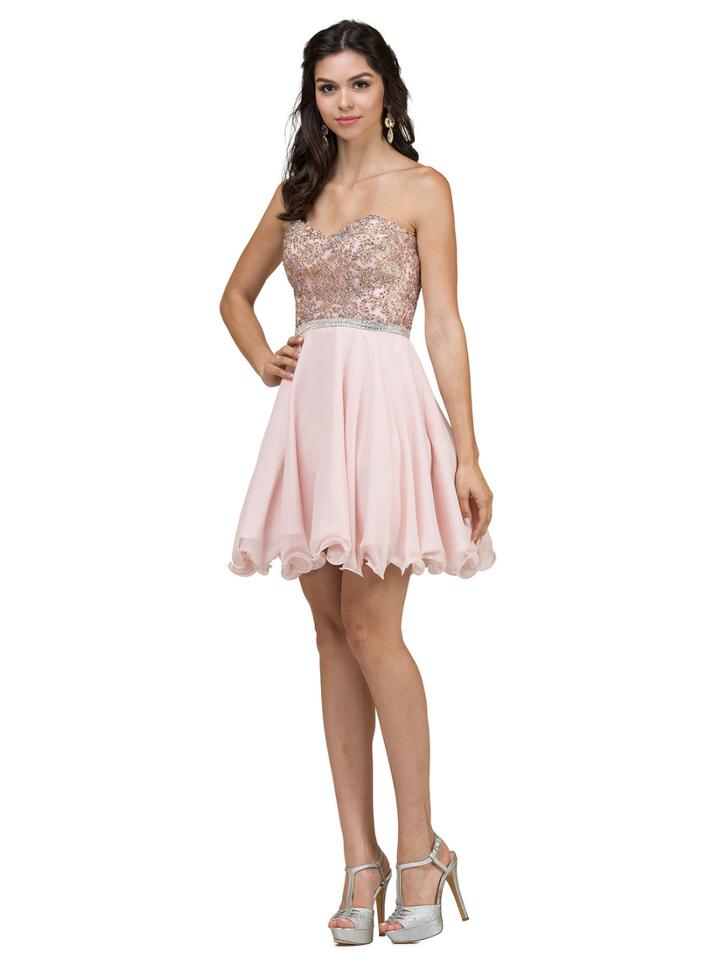 Dancing Queen - 2049 Strapless Gilded Lace Dress