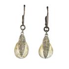 Mabel Chong - Rutilated Quatrz With Pave Diamond Leaf Earrings