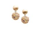 Tresor Collection - Multi Sapphire Dangling Ball Earring In 18k Yellow Gold