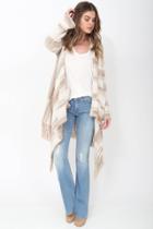 Goddis Tatum Drape Sweater In Spun Honey
