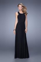 La Femme - 20765 Adjustable Strap Ruched Evening Gown