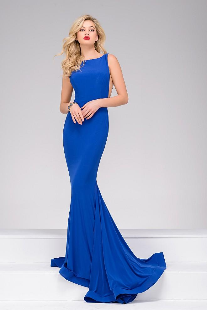 Jovani - Long Open Back Formal Dress 37592