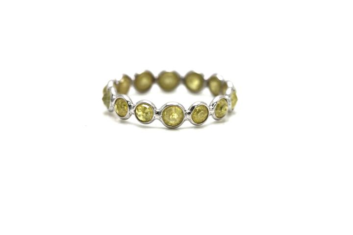 Tresor Collection - Rose Cut Organic Diamond Ring Band In 18k White Gold Yellow Gold
