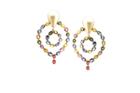 Tresor Collection - Multicolor Sapphire & Pearl Earrings In 18k Yellow Gold