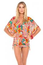 Luli Fama - Chasing Waterfalls Cabana V-neck Dress In Multicolor (l446976)