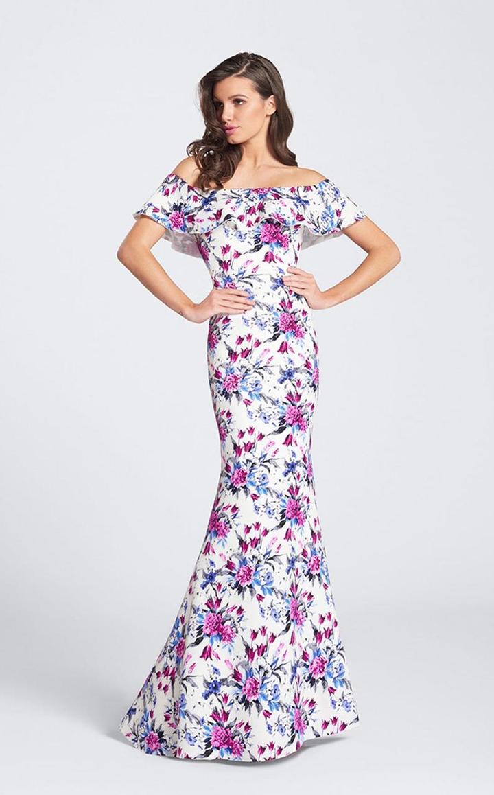 Ellie Wilde - Ew21755 Off-shoulder Floral Prom Dress