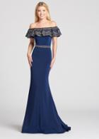 Ellie Wilde - Ew118055 Beaded Off Shoulder Trumpet Dress