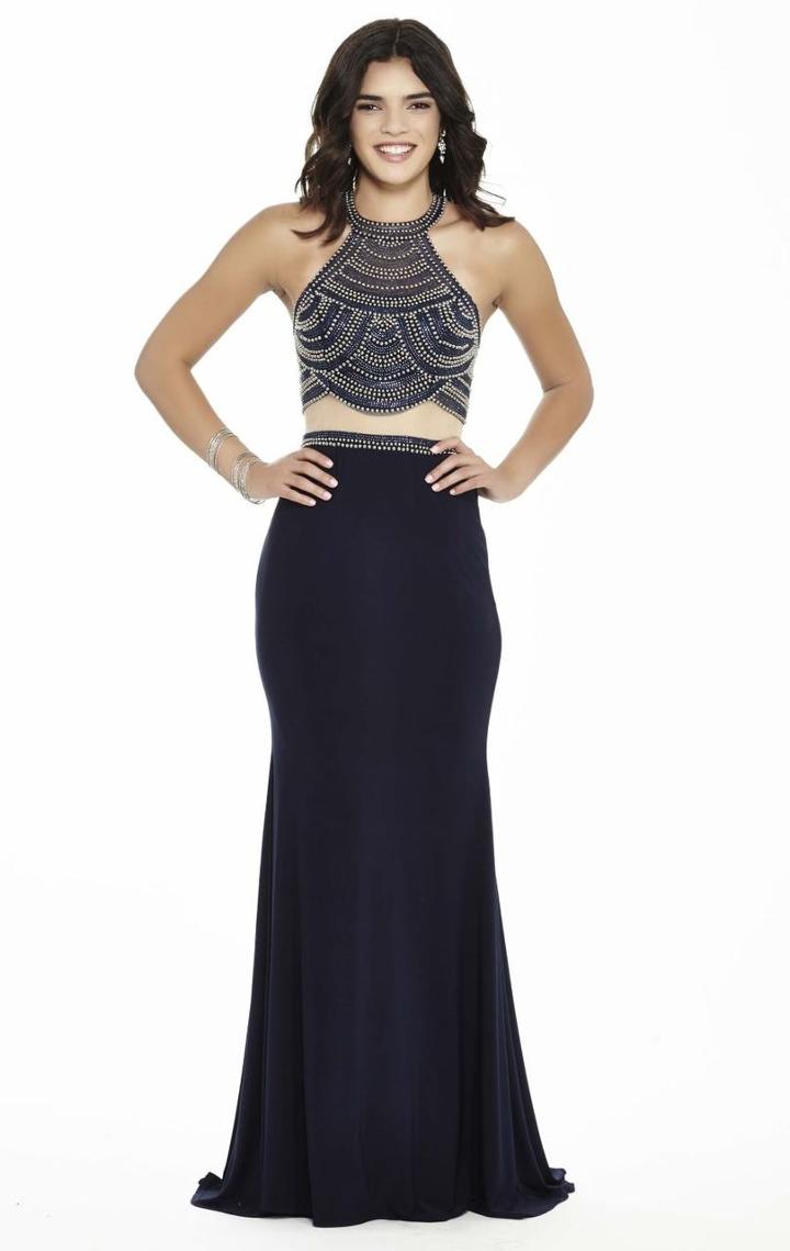 Jolene Collection - 17140 Two Piece Rich Beaded Halter Gown