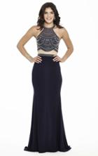 Jolene Collection - 17140 Two Piece Rich Beaded Halter Gown