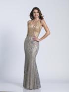 Dave & Johnny - 3173 Embellished Halter Lace Sheath Dress