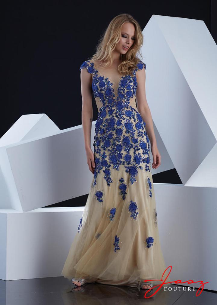 Jasz Couture - 5348 Dress In Royal And Nude