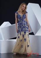 Jasz Couture - 5348 Dress In Royal And Nude