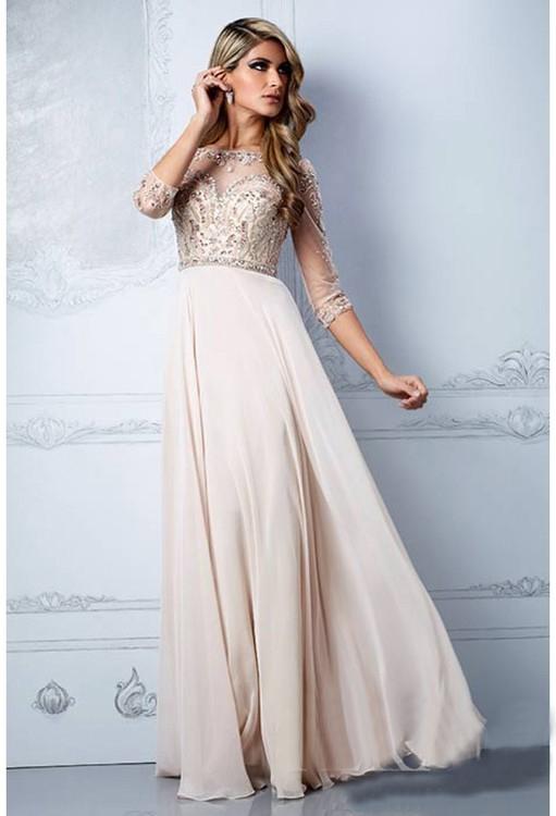 Terani Evening - Dl129 Beaded Illusion Evening Dress