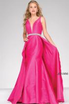 Jovani - Long Embellished V Neck Prom Dress 42401