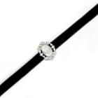 Ben-amun - Mod Victorian Bleu Crystal Black Velvet Choker