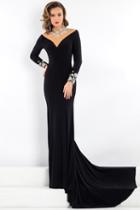 Rachel Allan Prima Donna - 5947 Long Sleeve Illusion Beaded Gown