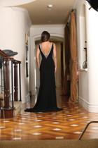 May Queen - Elegant Jewel-accented V-neck A-line Dress Mq1125