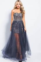 Jovani - Jvn55886 Strapless Embellished Sweetheart A-line Dress