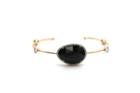 Tresor Collection - Black Spinnel Unshape, White Sapphire Round & Diamond Bangle In 18k Rose Gold