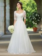 Enchanting By Mon Cheri - 117177 Lace Organza A-line Wedding Gown
