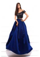 Tarik Ediz - 93429 Off-shoulder Two-piece Taffeta Ballgown