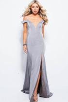 Jovani - Jvn57297 Deep V-neck Sheath Dress