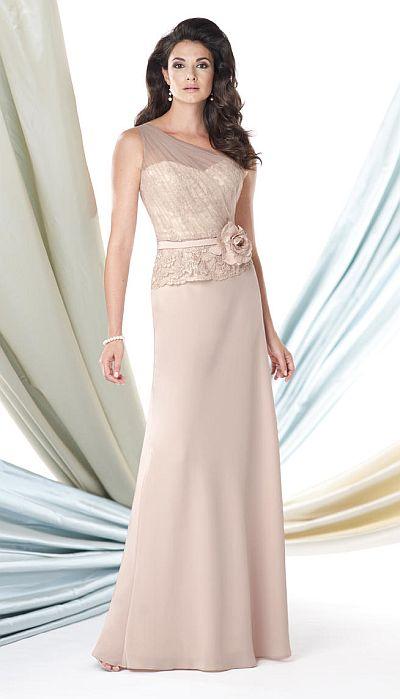 Montage By Mon Cheri - 114927 Long Dress In Stone