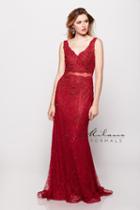Milano Formals - Sequined Sweetheart Lace Embellished Fit And Flare Long Dress E2025