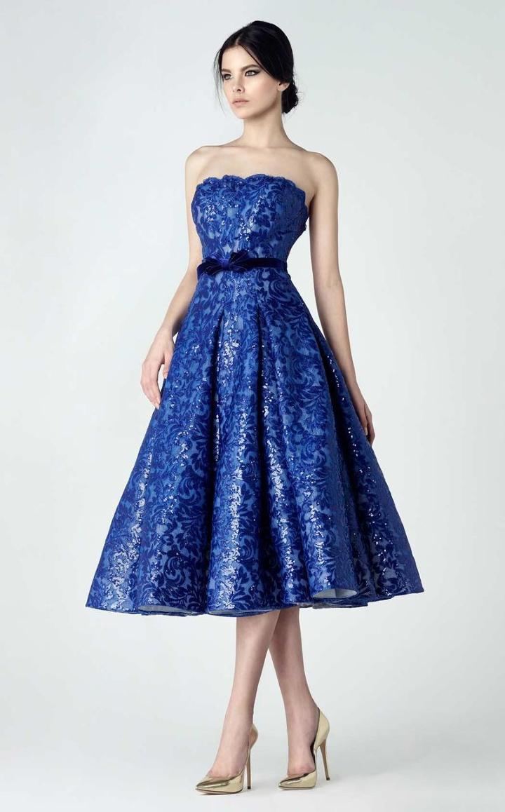 Saiid Kobeisy - Straight Across Neck A-line Dress 2933