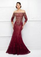 Ivonne D For Mon Cheri - 118d07 Ombre Sequined Tulle Lace Gown