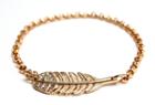 Rachael Ryen - Gold Feather Bracelet With Cz Accents (as Seen On Classy Girls Wear Pearls)