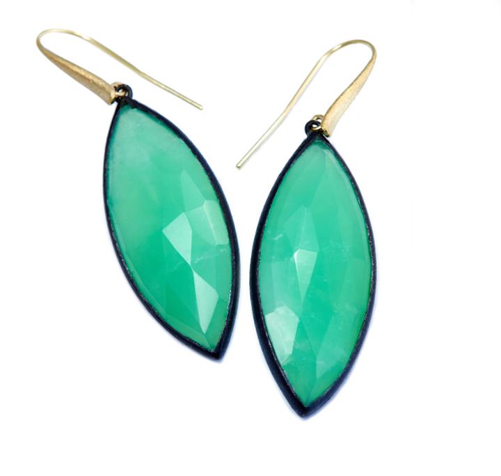 Nina Nguyen Jewelry - Moyen Marquise Black Oxidized Earrings