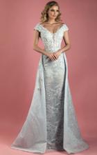 Mnm Couture - K3561 V-neck Floral Embellished Sheath Gown