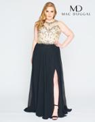 Mac Duggal - 77372f Embellished Lace Jewel Neck A-line Dress