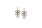 Tresor Collection - White Moonstone Earring With Diamond Pave Frame Set In 18k Rose Gold