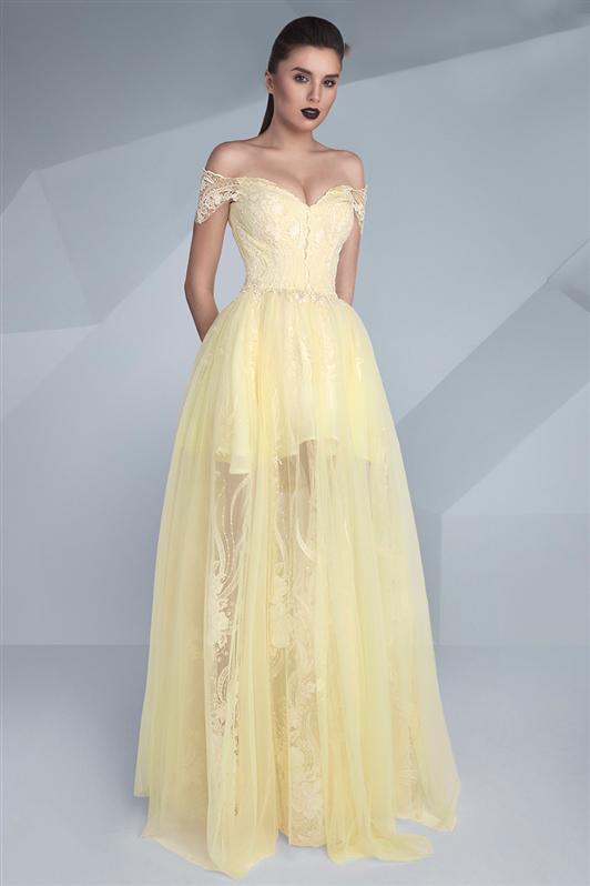 Mnm Couture - G0588 Off-shoulder Lace Evening Gown