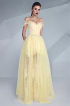 Mnm Couture - G0588 Off-shoulder Lace Evening Gown